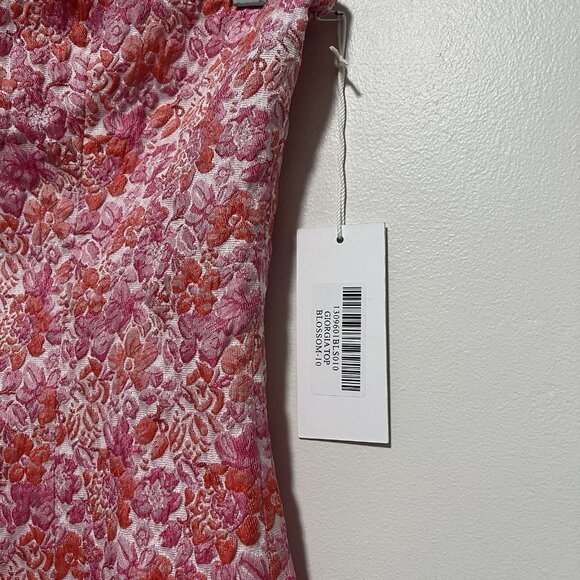 Reformation NWT Giorgia Strapless Top‎ in Pink Floral Blossom Size 10 - Picture 4 of 8